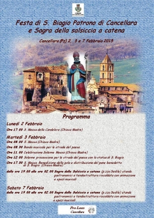 Cancellara, festa di San Biagio e Sagra della Salsiccia a Catena