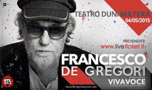 De Gregori il 4 Maggio a Matera