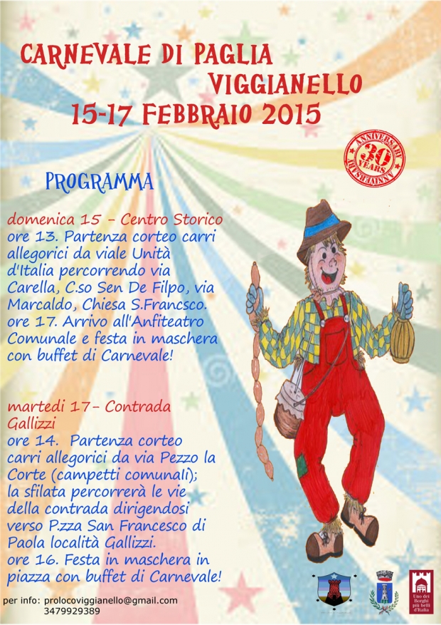 Il programma del Carnevale di Viggianello 2015